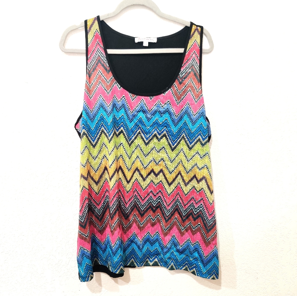 Layered with love 3X sequined zig-zig pattern